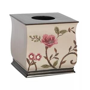Popular Larrisa Rose Flower Embroidery Design Tissue Box Rose Gold